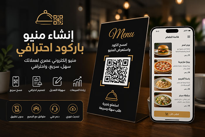 انشاء منيو باركود